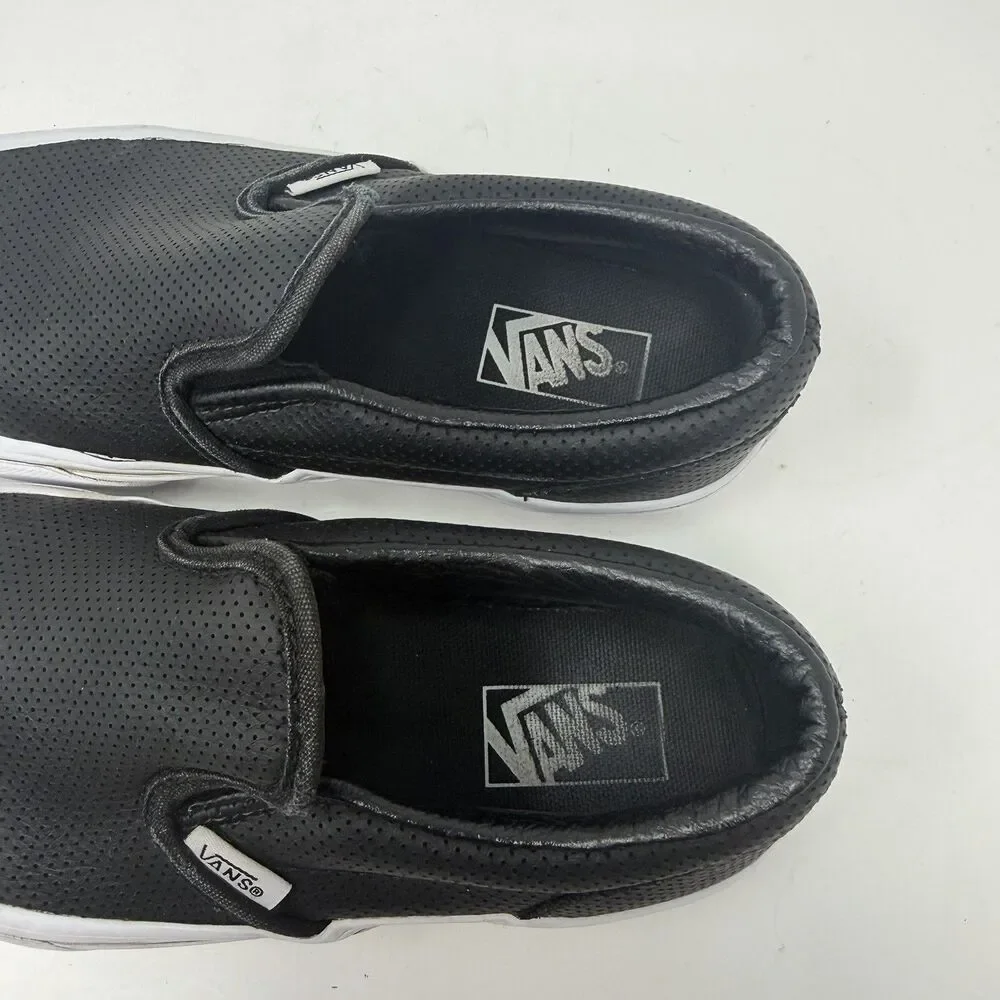 Vans Asher Perforated Kids Size 2.0 Slip-On Shoes Black 4200025664